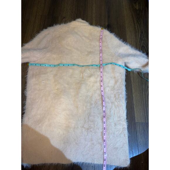 EUC Anthropologie Knitted & Knotted Pink Fuzzy Eyelash Cardigan XS Oversized Fit - Picture 6 of 14